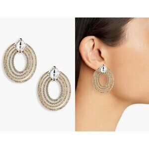 💕NORDSTROM RACK💕 Crystal Pavé Front Drop Earrings ~ Gold Clear NWT